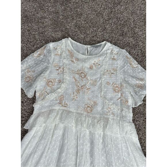 Anthropologie Ranna Gill Basilia Embroidered Mini Dress Babydoll Swing Boho XS - Picture 10 of 12